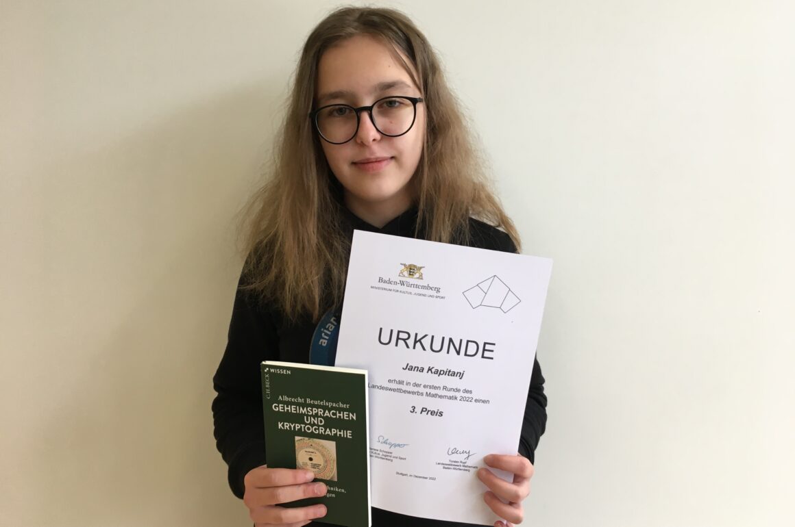 Preisträgerin „Landeswettbewerb Mathematik“ – Herzlichen Glückwunsch!
