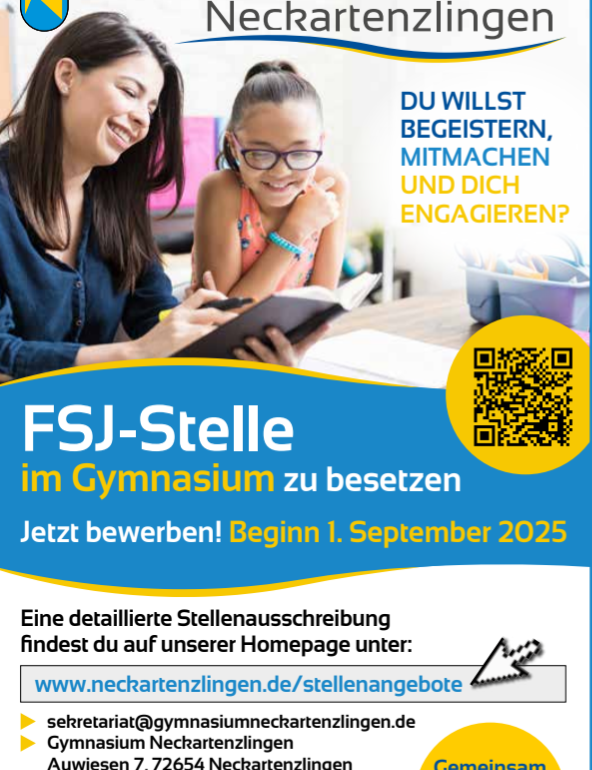 FSJ-Stelle für das neue Schuljahr zu besetzen